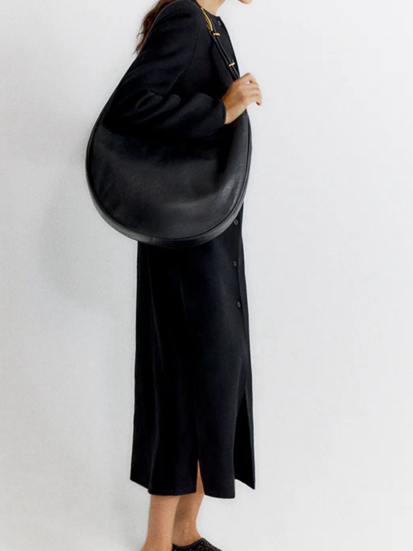 Liffner Moon Hobo Black Leather Adjustable Shoulder Bag / Crossbody — image 3 of 8